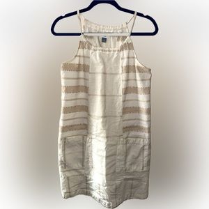 Old Navy Cotton Shift Dress size M Cream/Tan